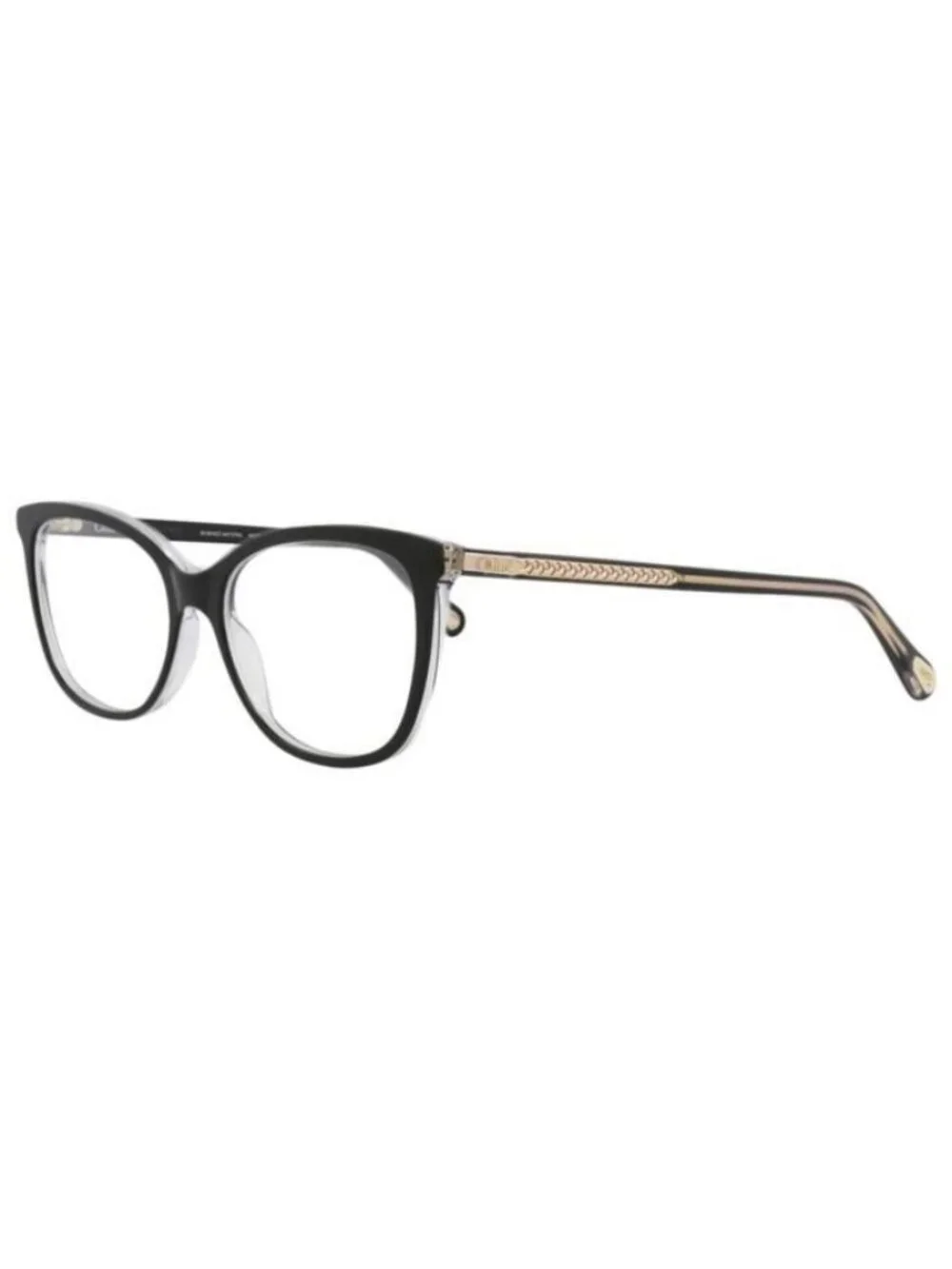 New Chloé Womens Square/Rectangle Black Black Transparent Fashion Designer Eyegl